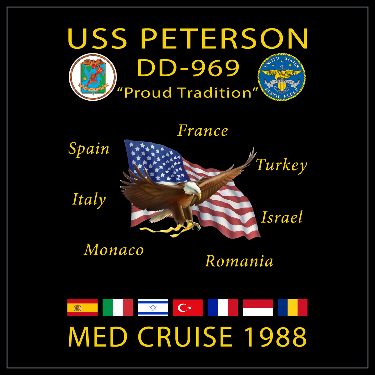 USS Peterson DD-969 1988 cruise design