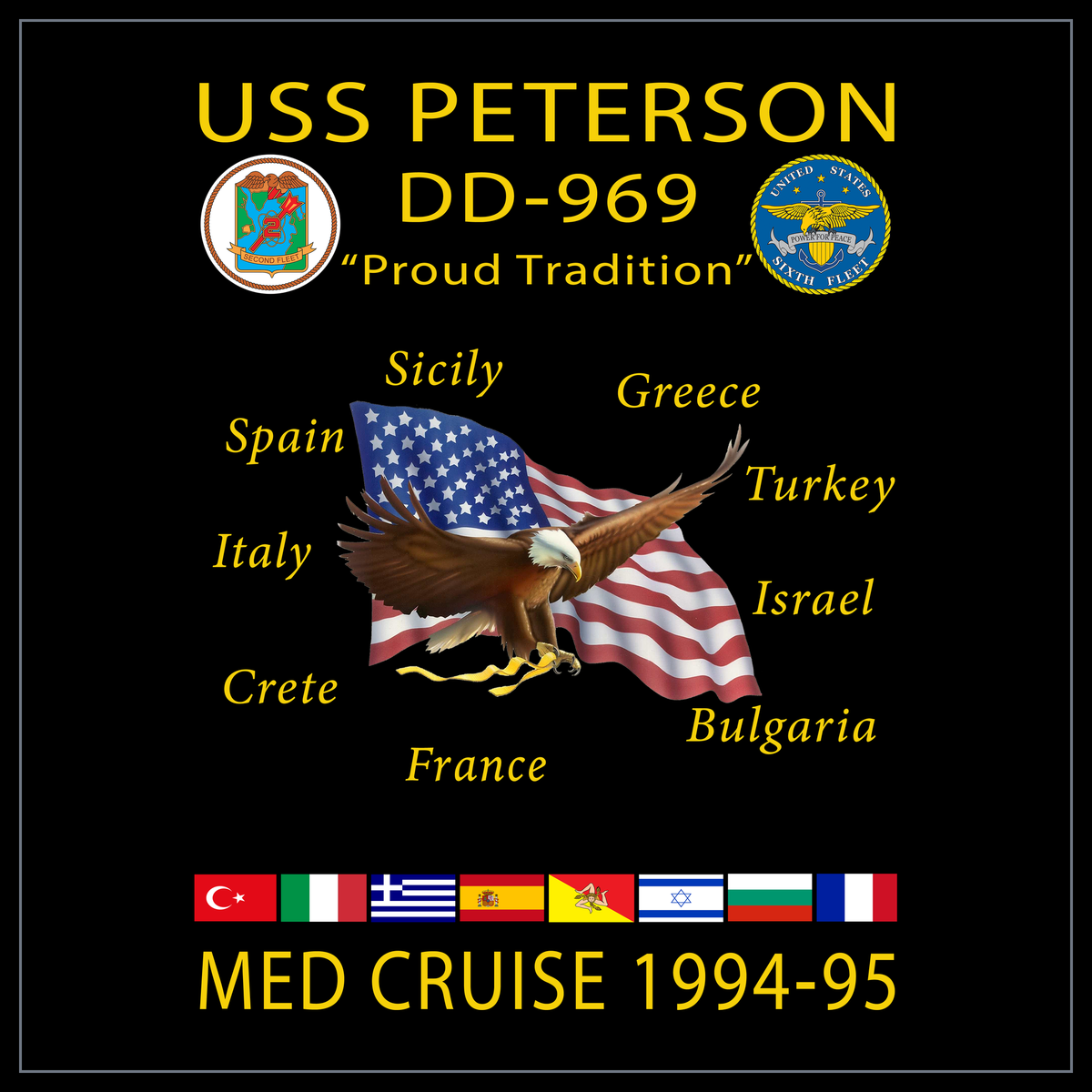 USS Peterson DD-969 1994-95 cruise design