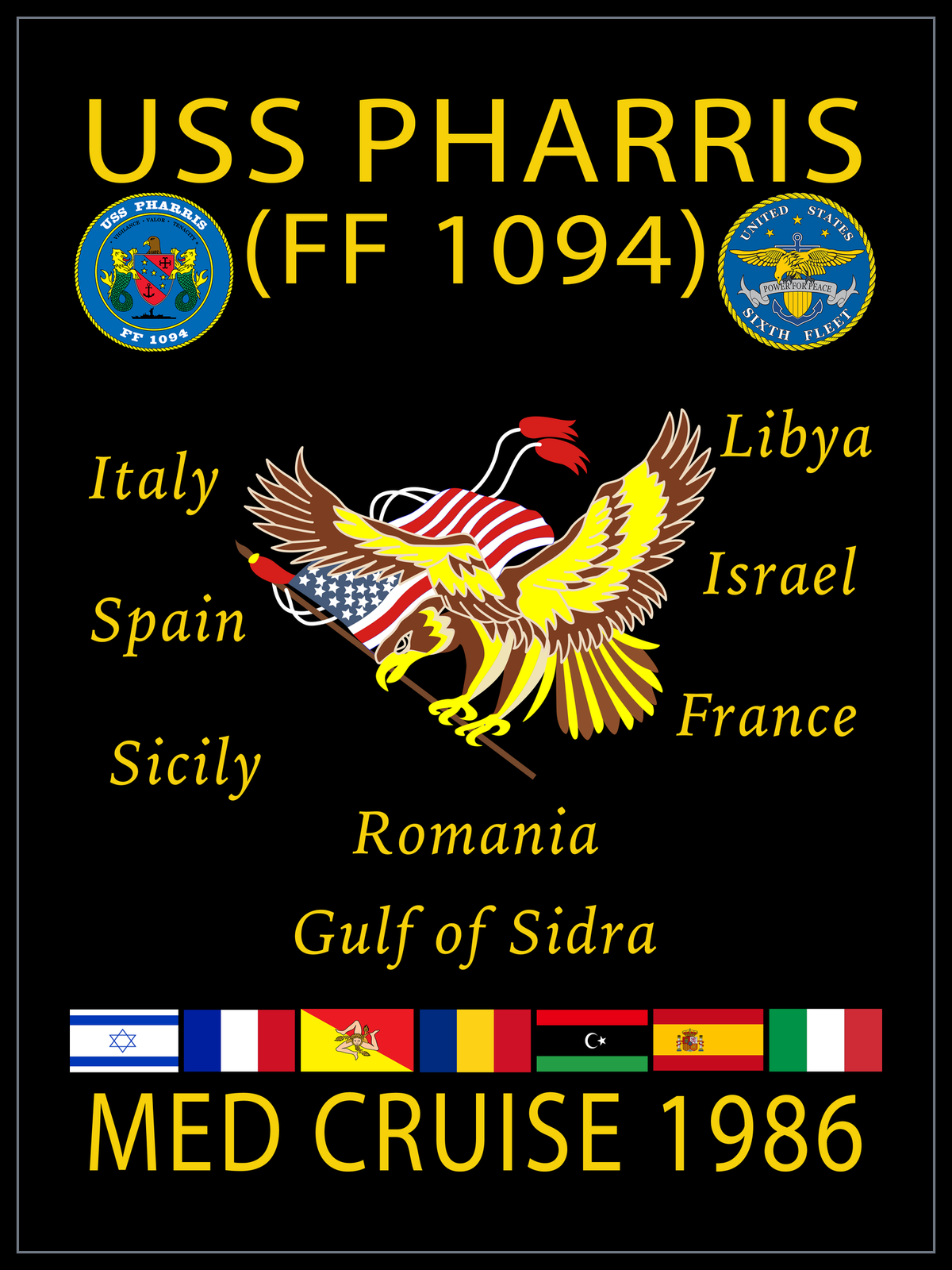 USS Pharris FF-1094 1986 cruise design