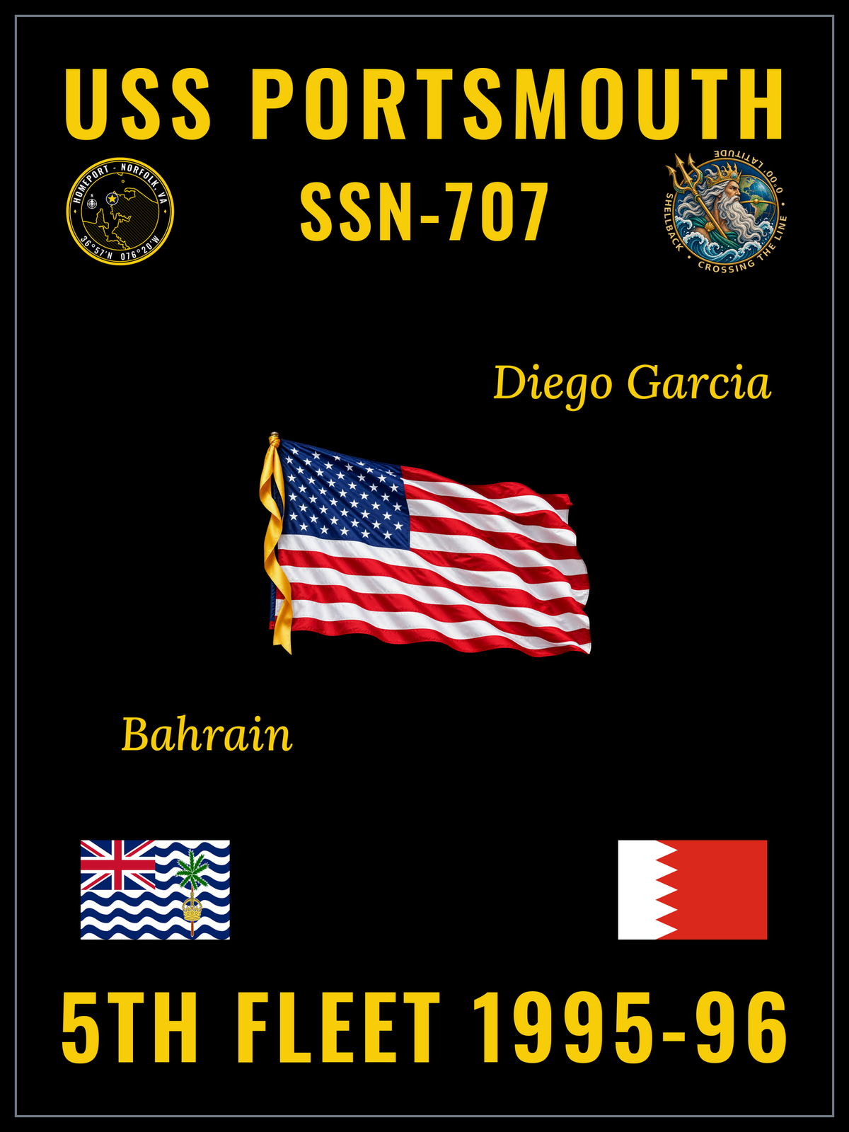 USS Portsmouth (SSN-707) 1995-96 cruise design
