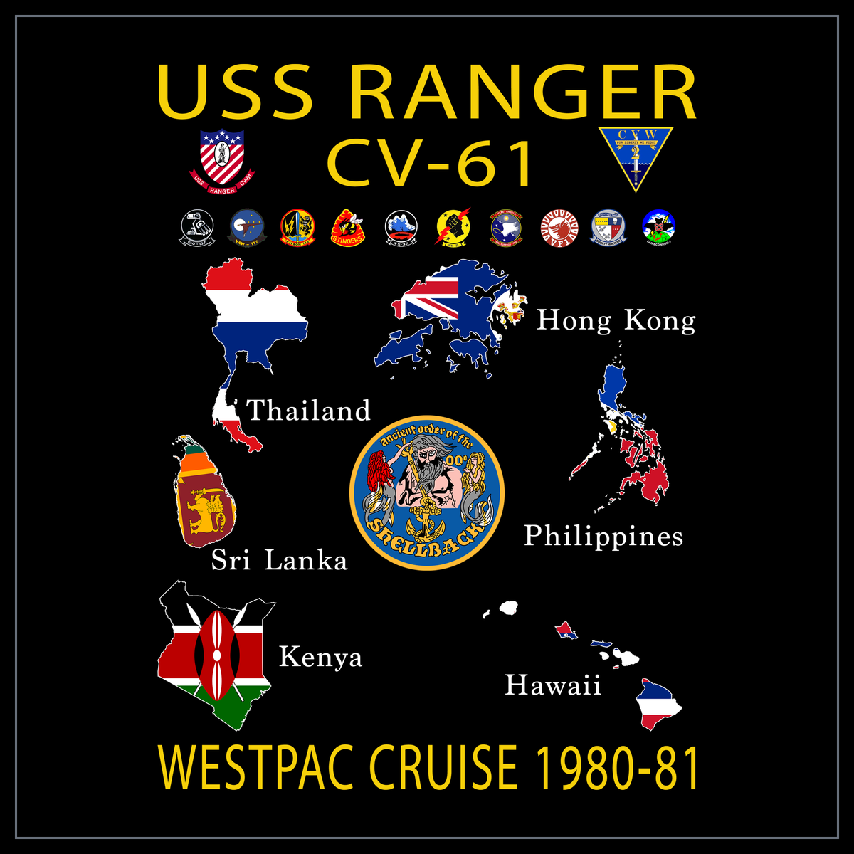 USS Ranger CV-61 1980-81 cruise design