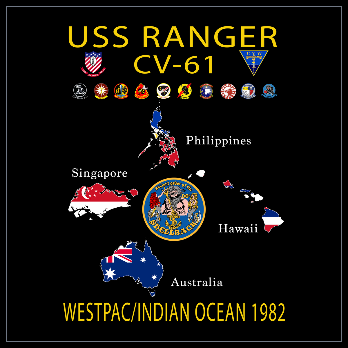 USS Ranger CV-61 1982 cruise design