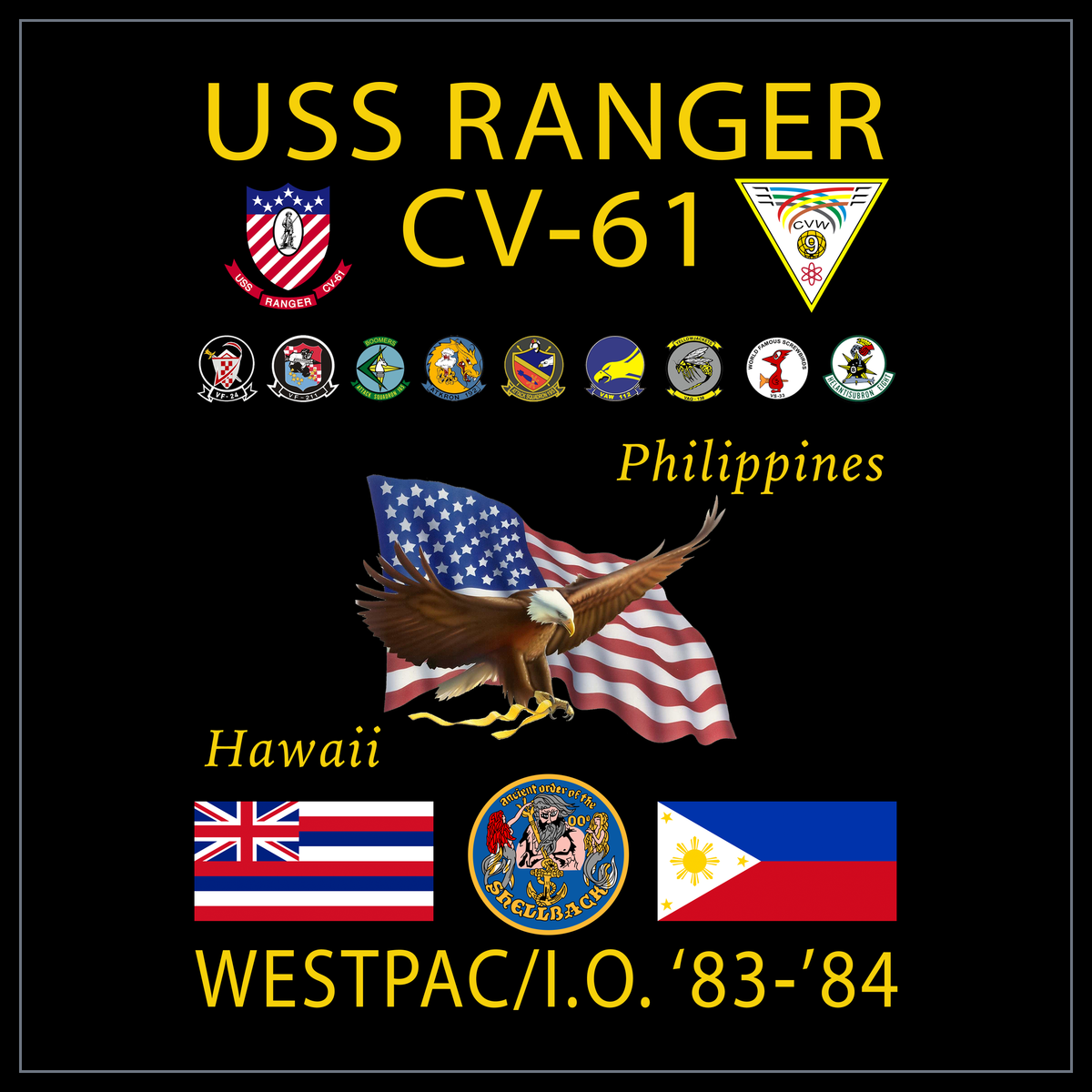 USS Ranger CV-61 1983-84 cruise design
