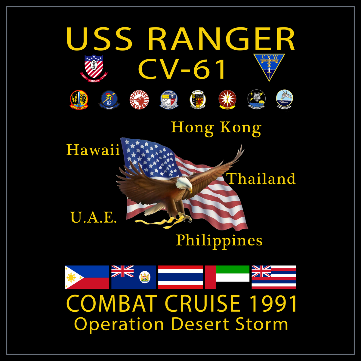 USS Ranger CV-61 1991 cruise design