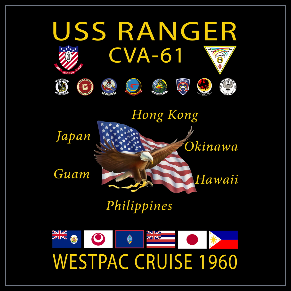 USS Ranger CVA-61 1960 cruise design