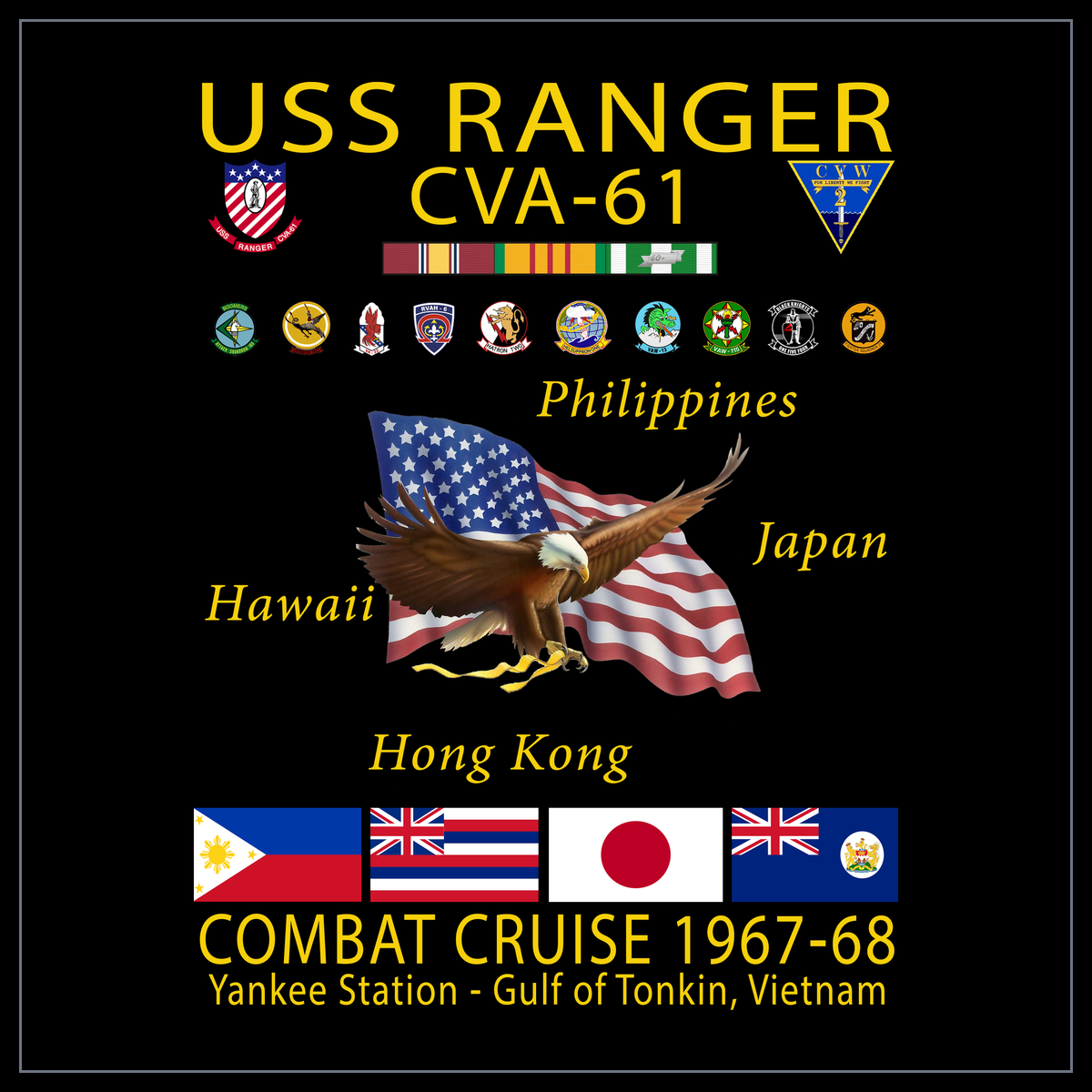 USS Ranger CVA-61 1967-68 cruise design