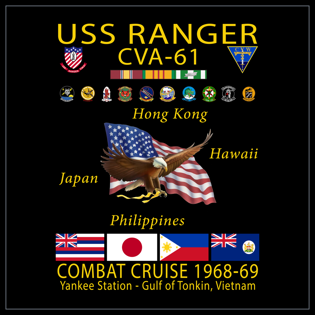USS Ranger CVA-61 1968-69 cruise design