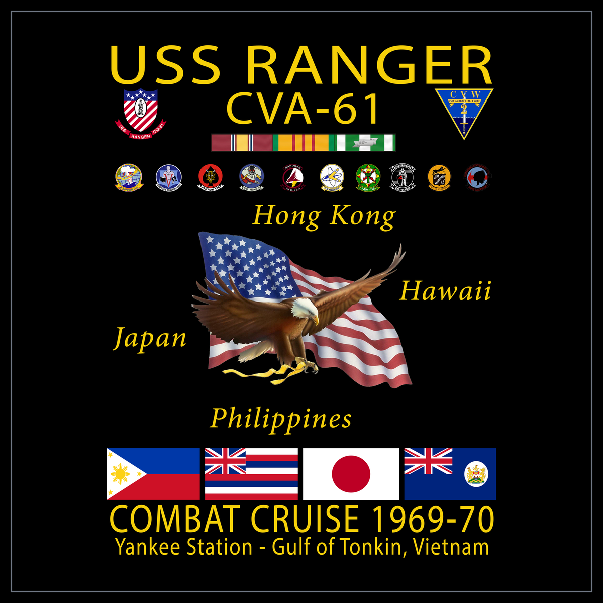 USS Ranger CVA-61 1969-70 cruise design