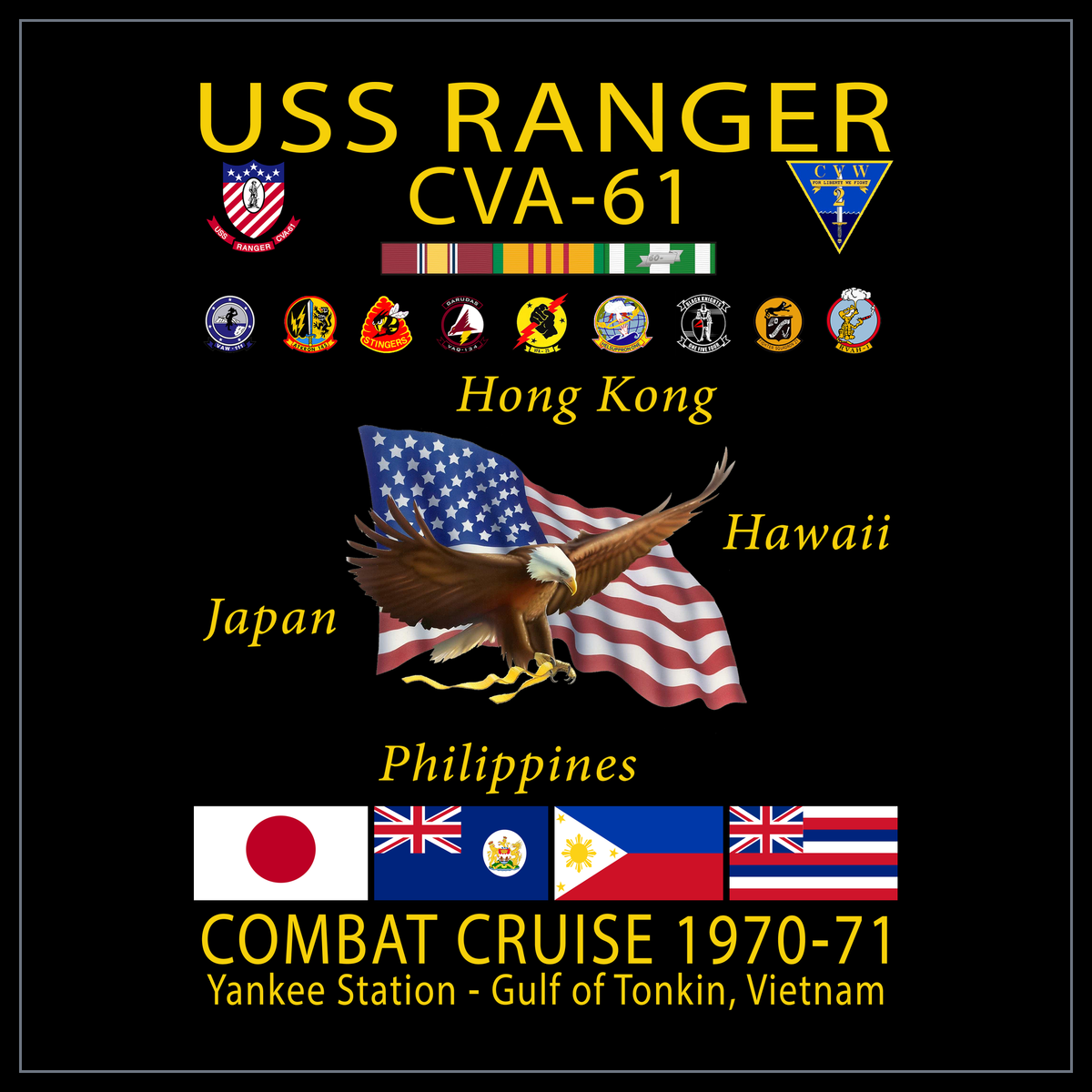 USS Ranger CVA-61 1970-71 cruise design
