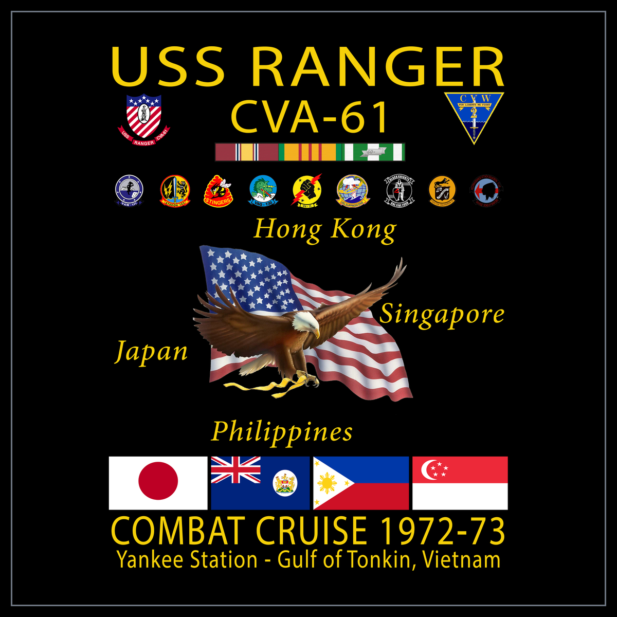 USS Ranger CVA-61 1972-73 cruise design