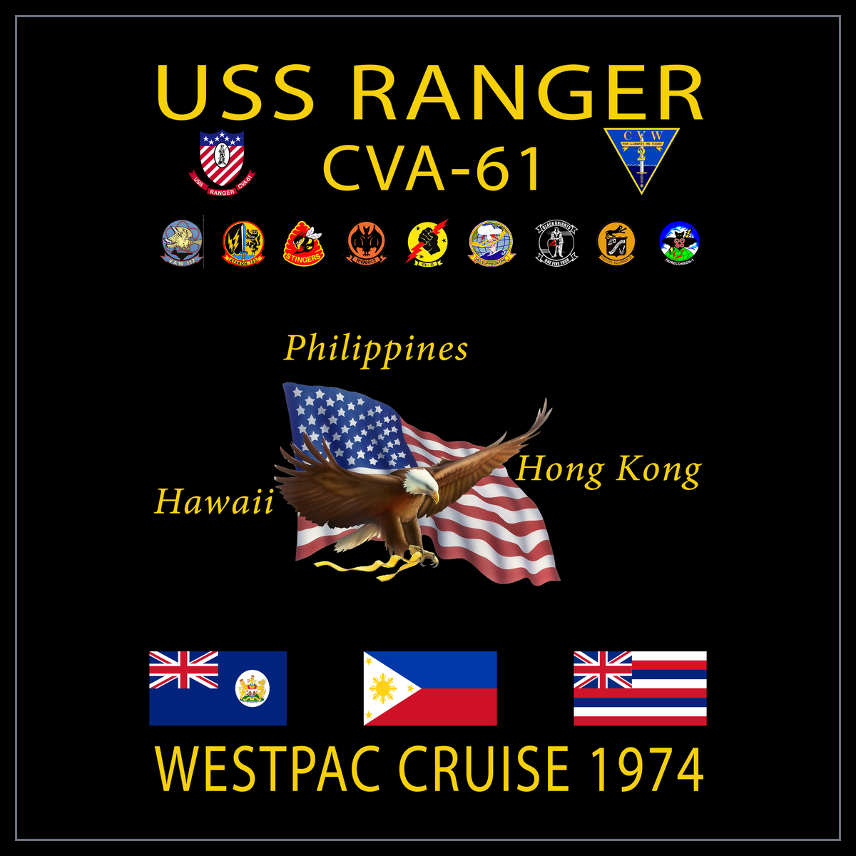 USS Ranger CVA-61 1974 cruise design