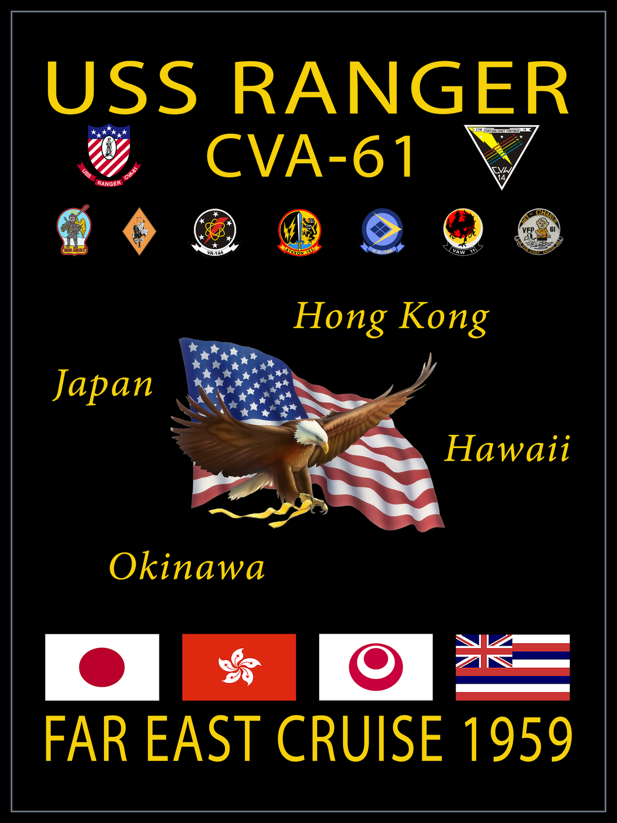 USS Ranger CVA-61 1959 cruise design