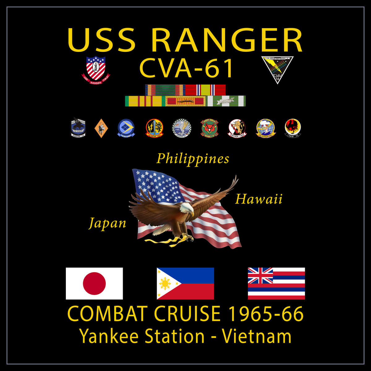 USS Ranger CVA-61 1965-66 cruise design