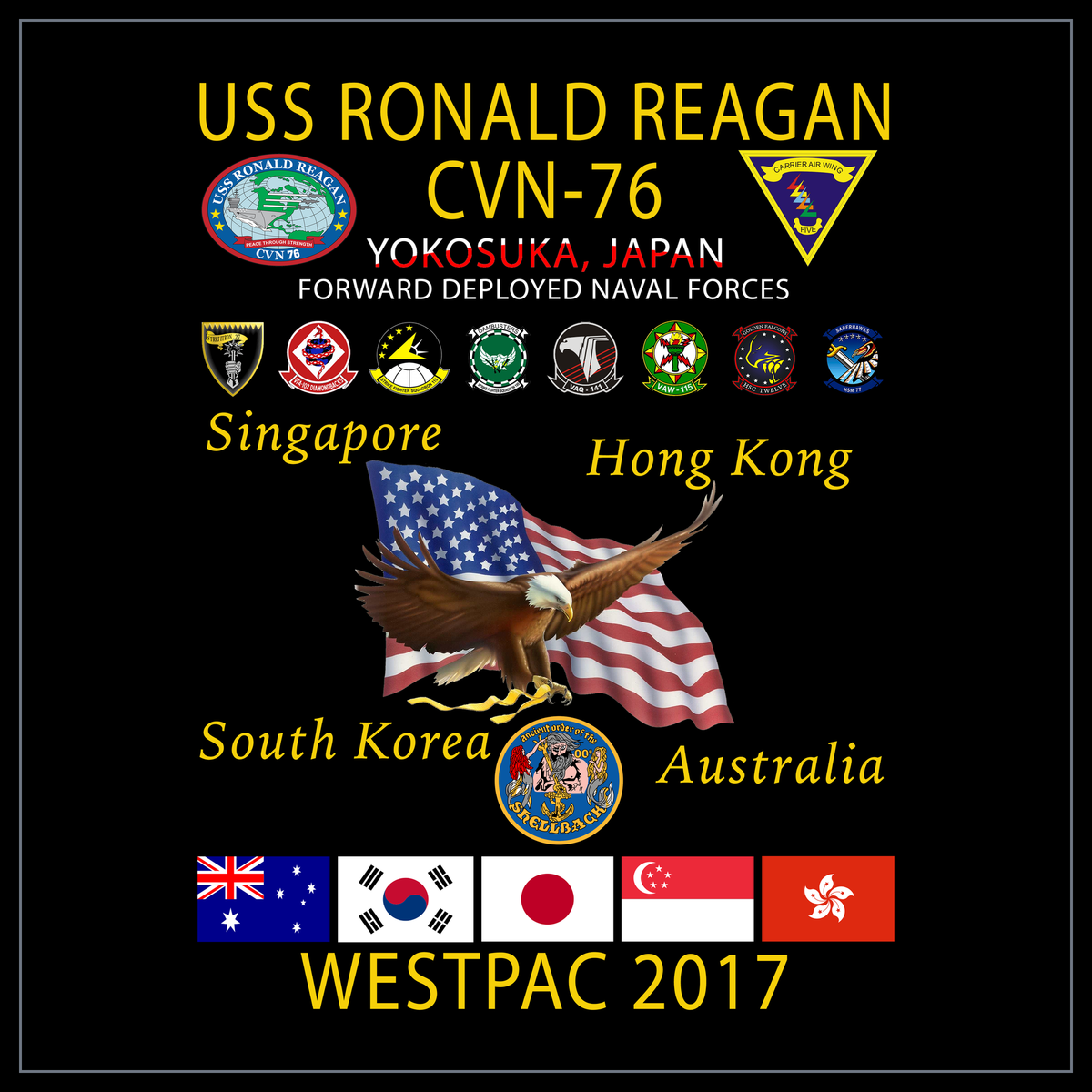 USS Ronald Reagan CVN-76 2017 cruise design