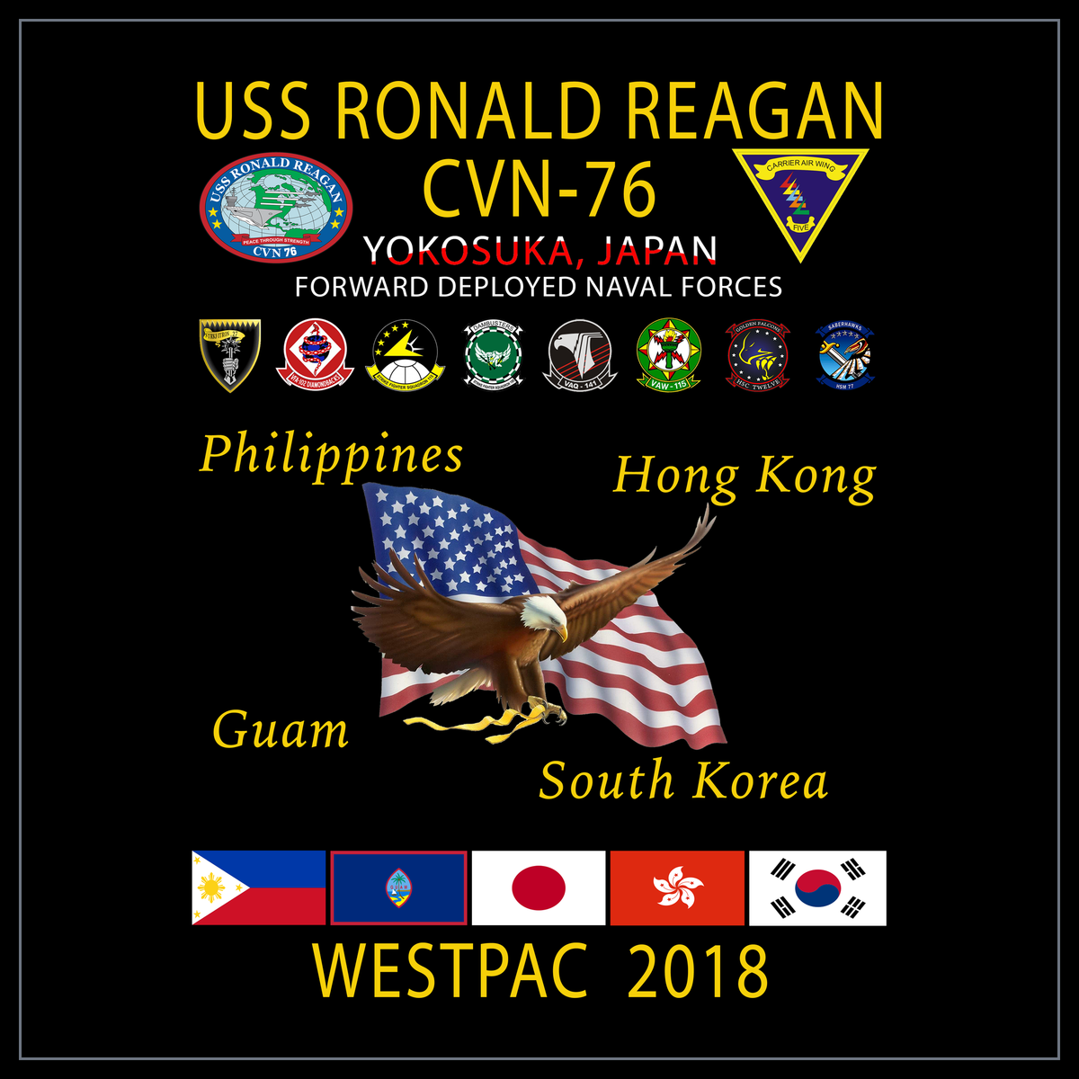 USS Ronald Reagan CVN-76 2018 cruise design