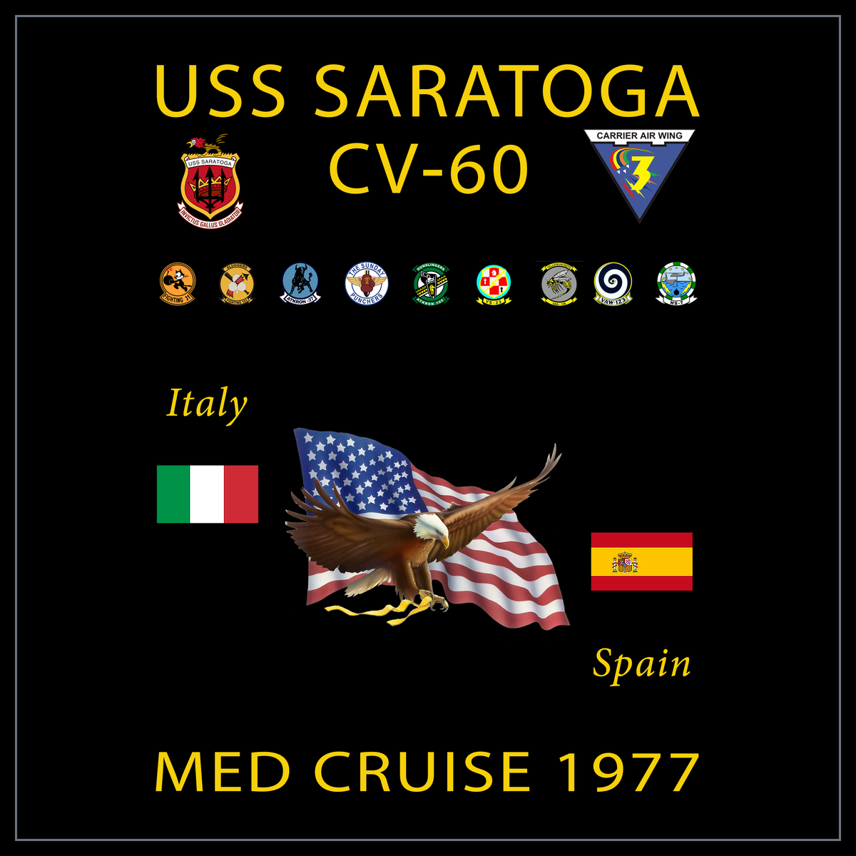 USS Saratoga CV-60 1977 cruise design