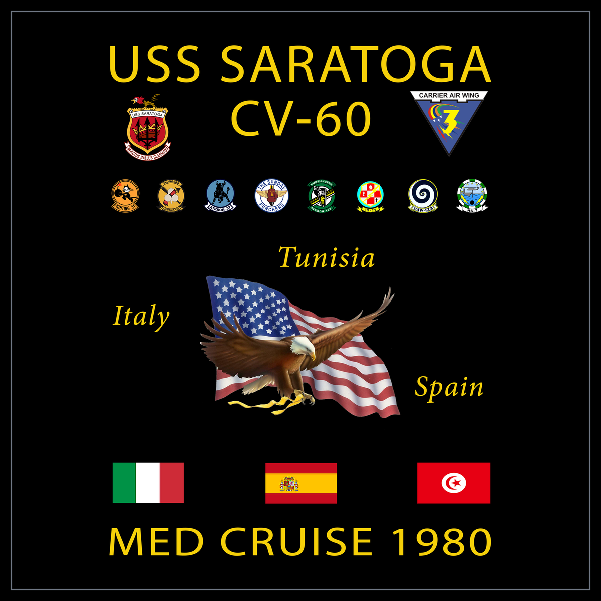 USS Saratoga CV-60 1980 cruise design