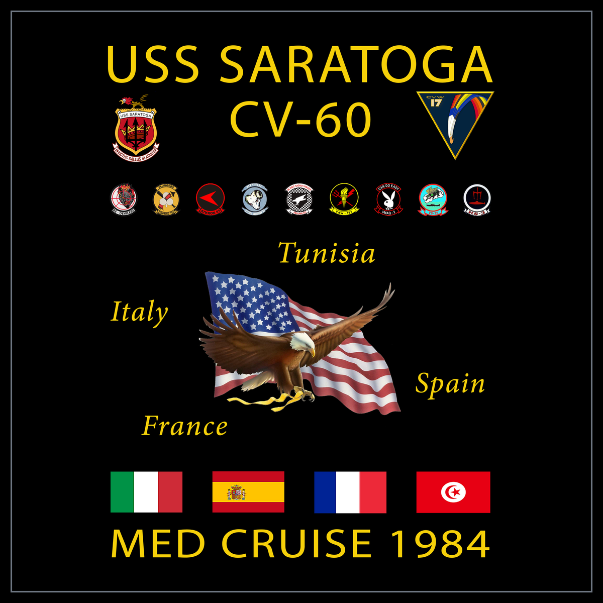 USS Saratoga CV-60 1984 cruise design