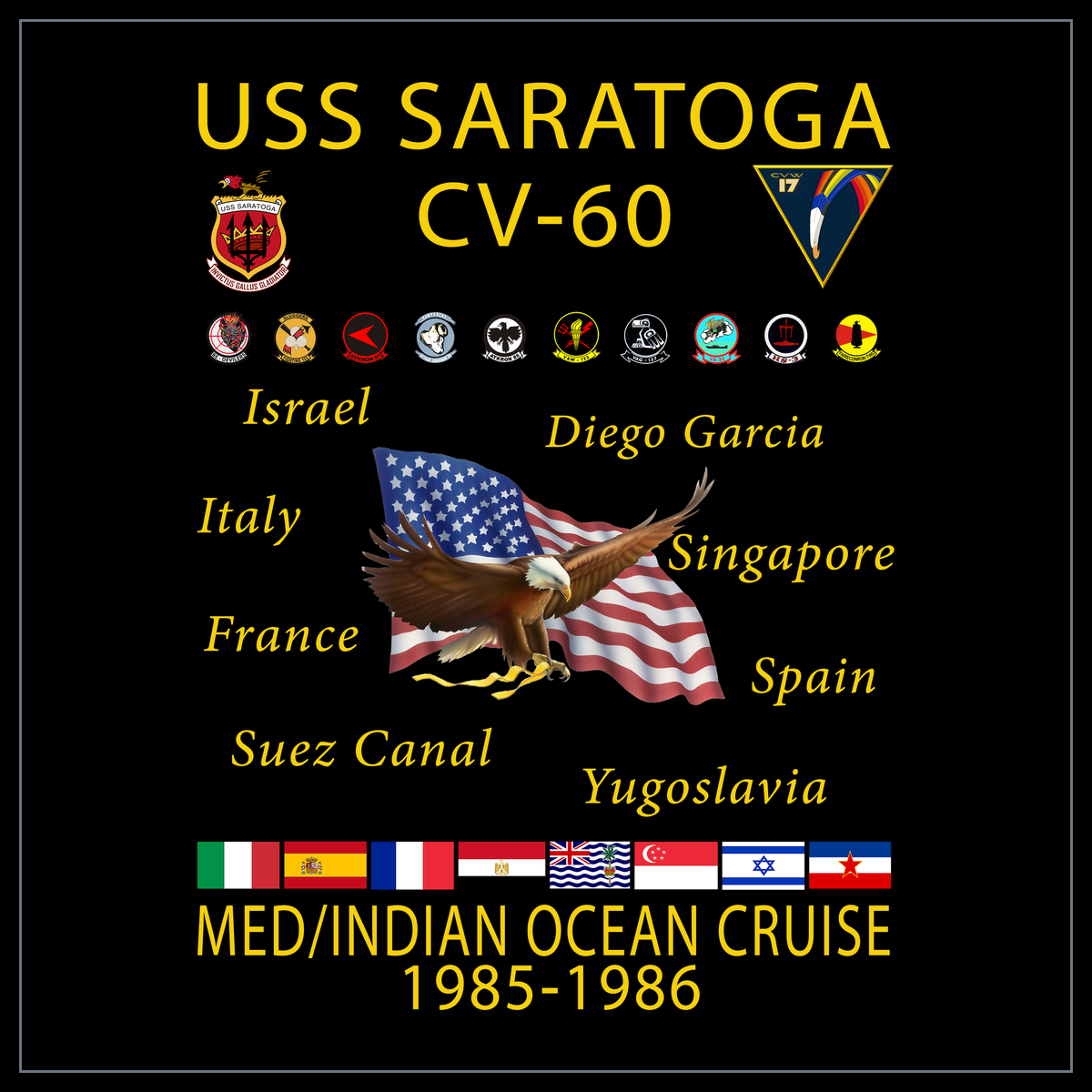 USS Saratoga CV-60 1985-86 cruise design