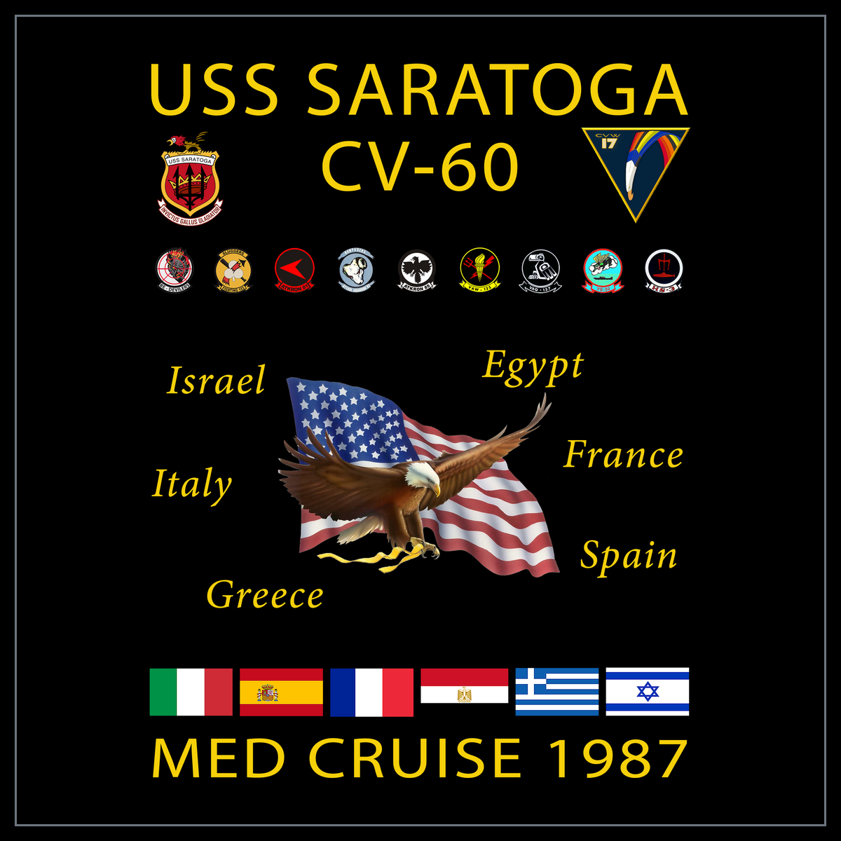 USS Saratoga CV-60 1987 cruise design