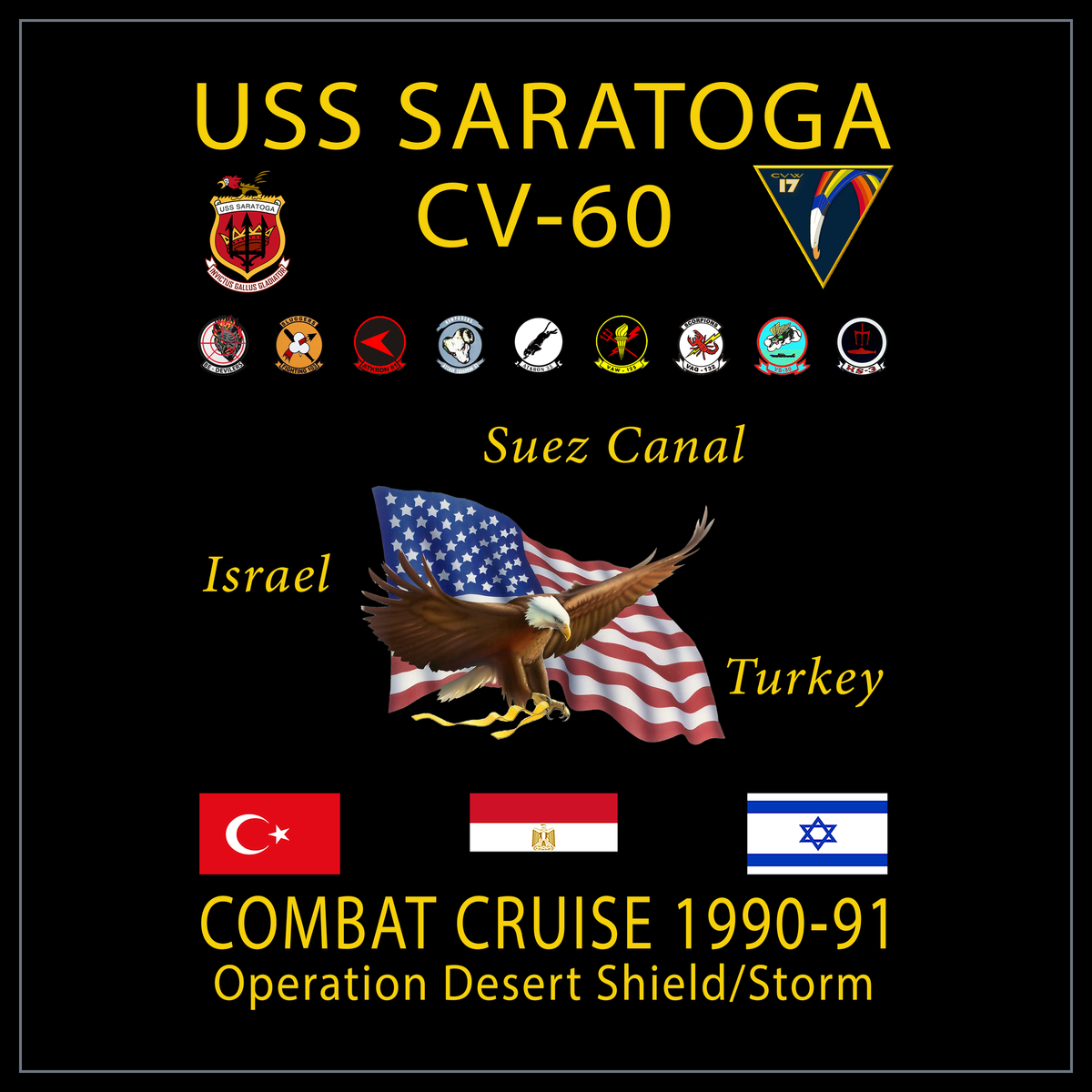 USS Saratoga CV-60 1990-91 cruise design
