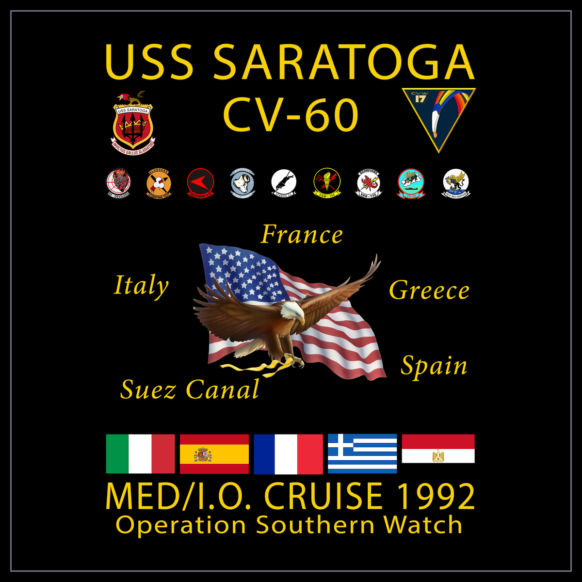 USS Saratoga CV-60 1992 cruise design