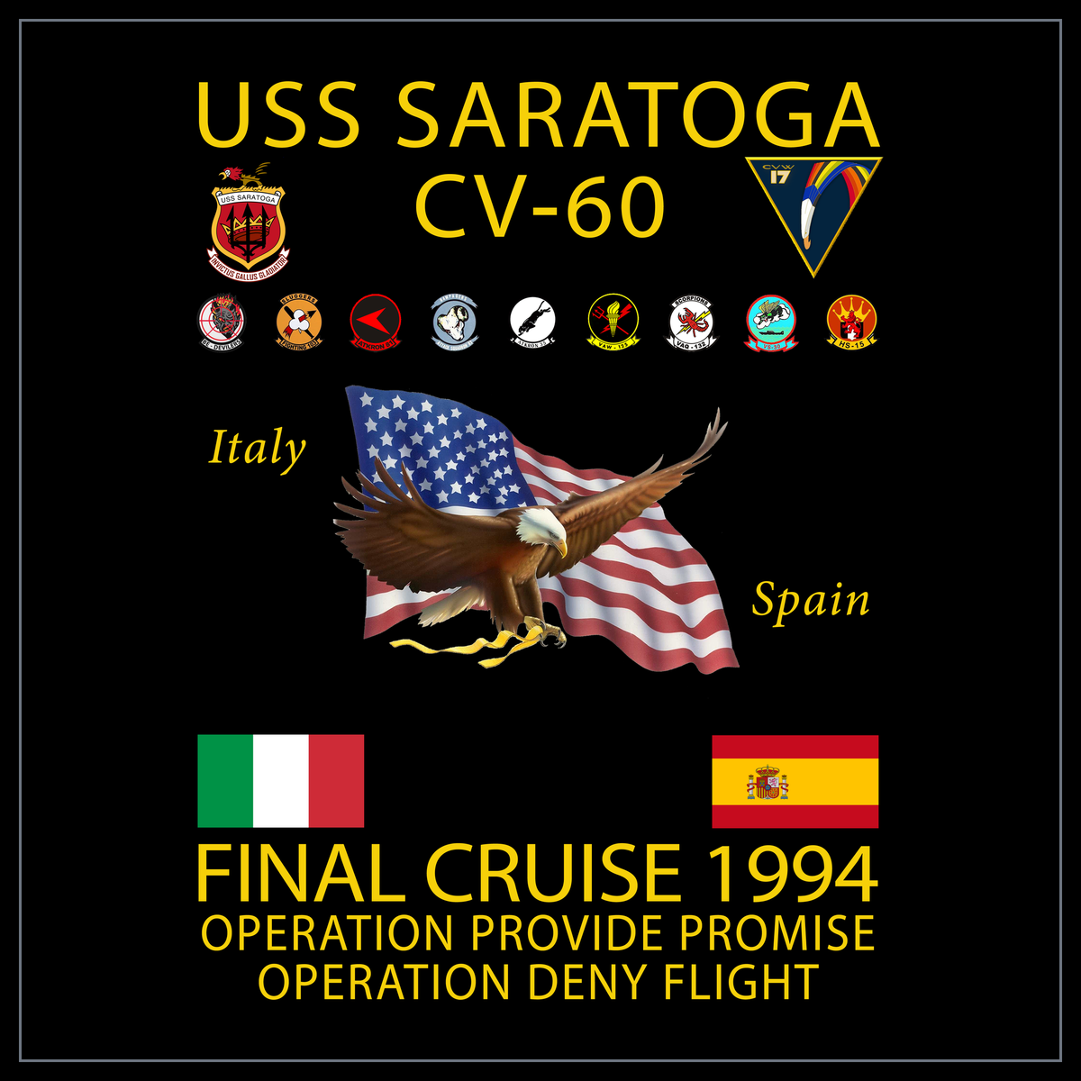 USS Saratoga CV-60 1994 cruise design
