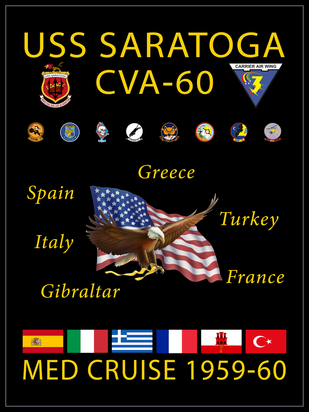 USS Saratoga CVA-60 1959-60 cruise design