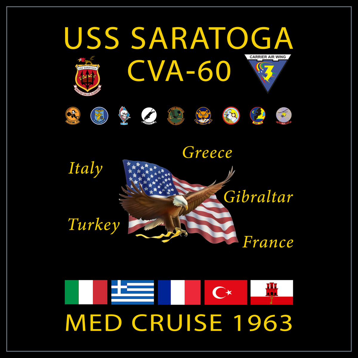 USS Saratoga CVA-60 1963 cruise design