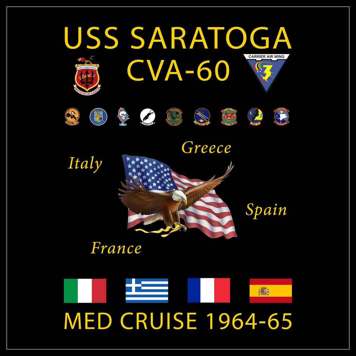 USS Saratoga CVA-60 1964-65 cruise design
