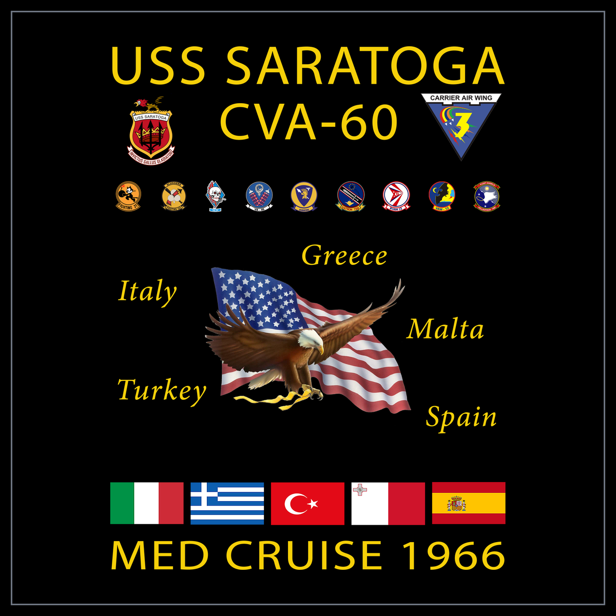 USS Saratoga CVA-60 1966 cruise design