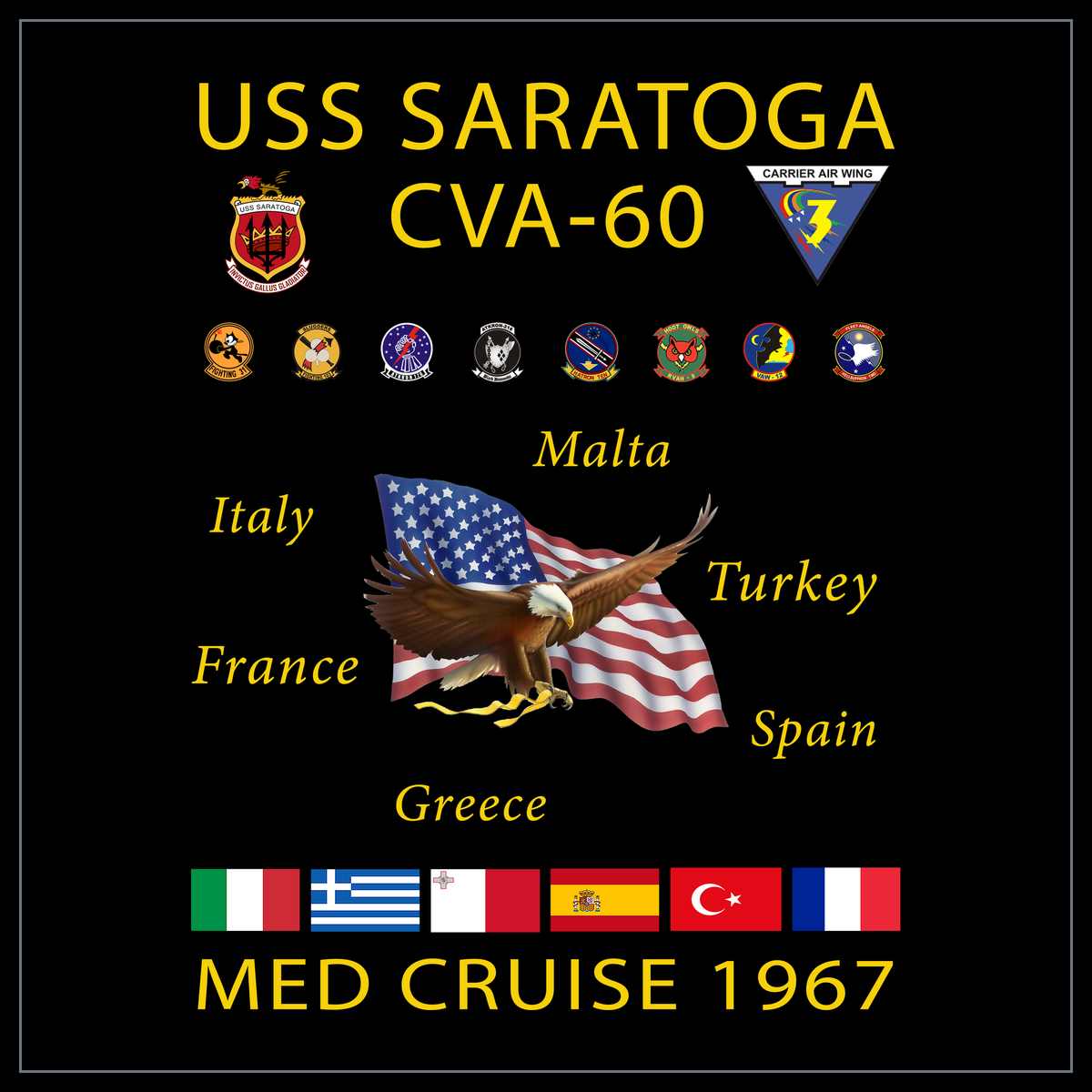 USS Saratoga CVA-60 1967 cruise design