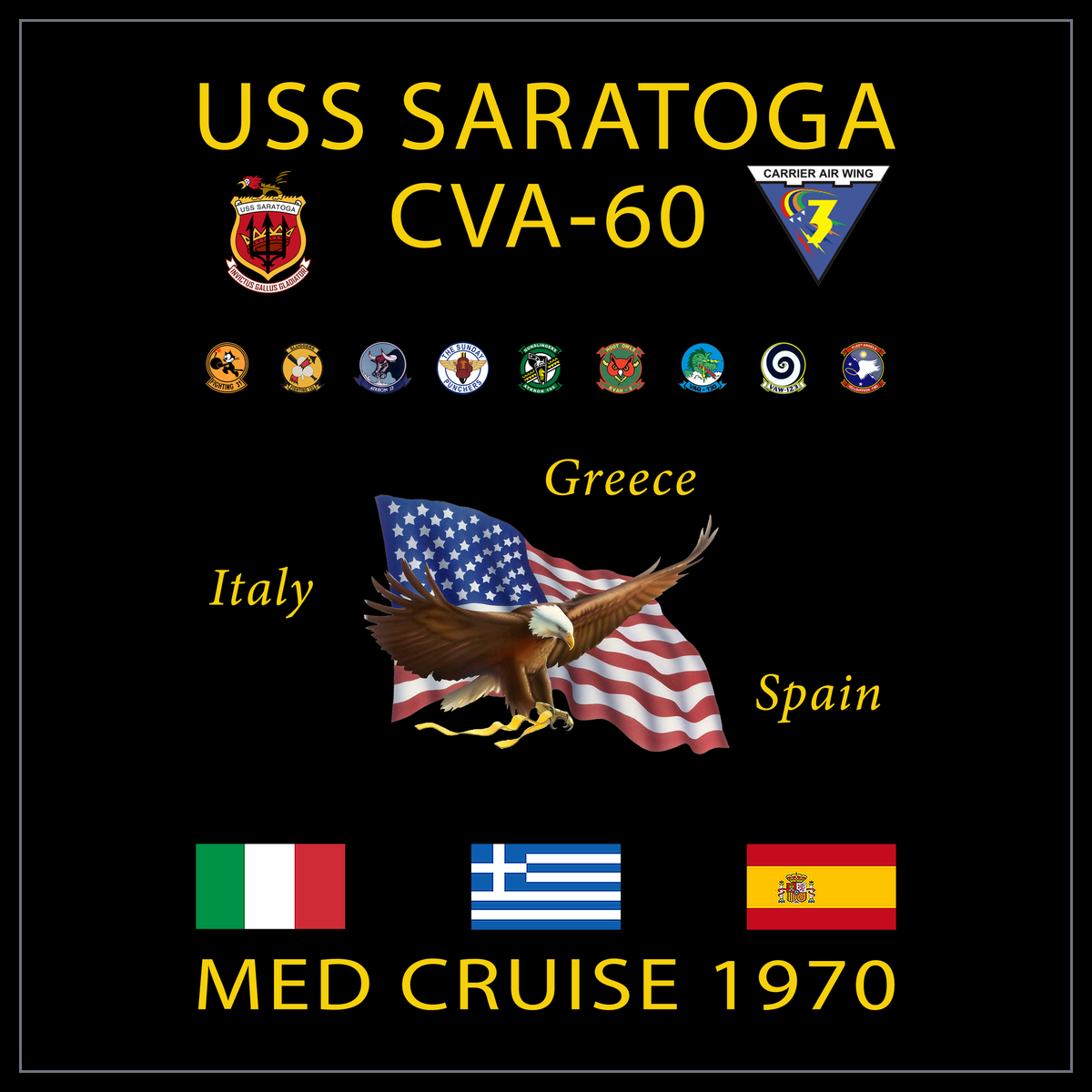 USS Saratoga CVA-60 1970 cruise design