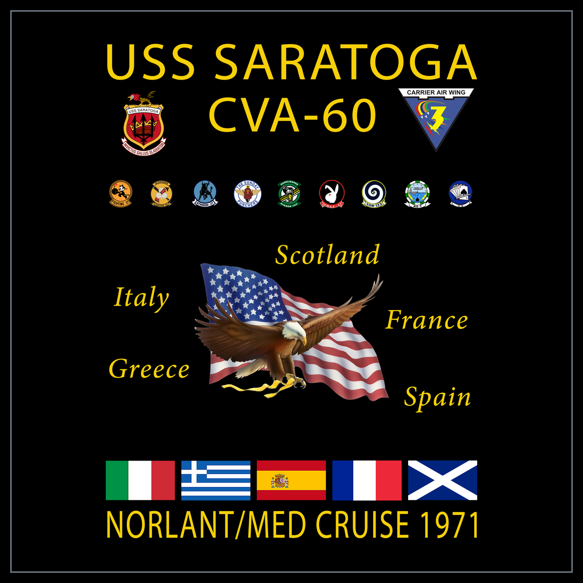 USS Saratoga CVA-60 1971 cruise design