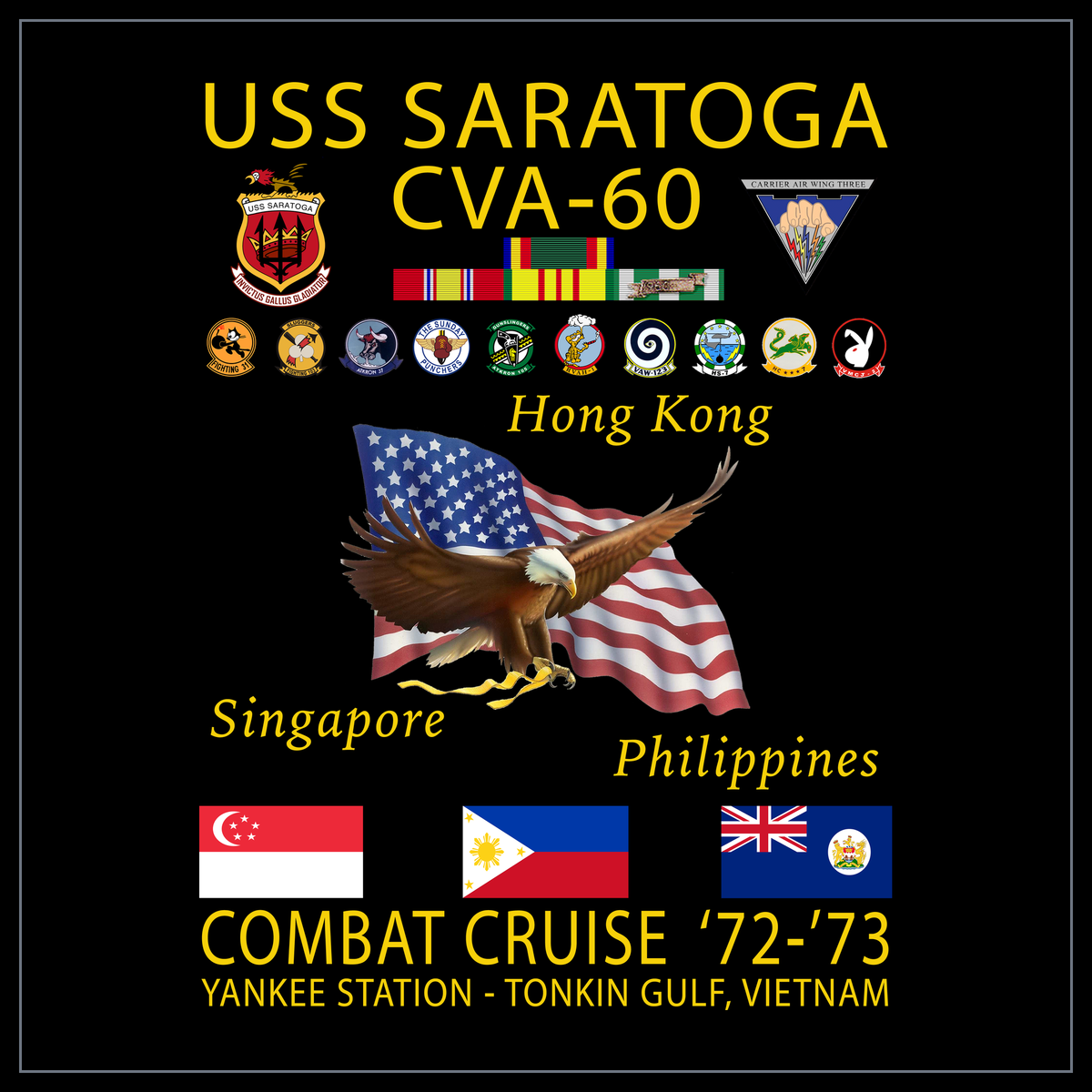 USS Saratoga CVA-60 1972-73 cruise design