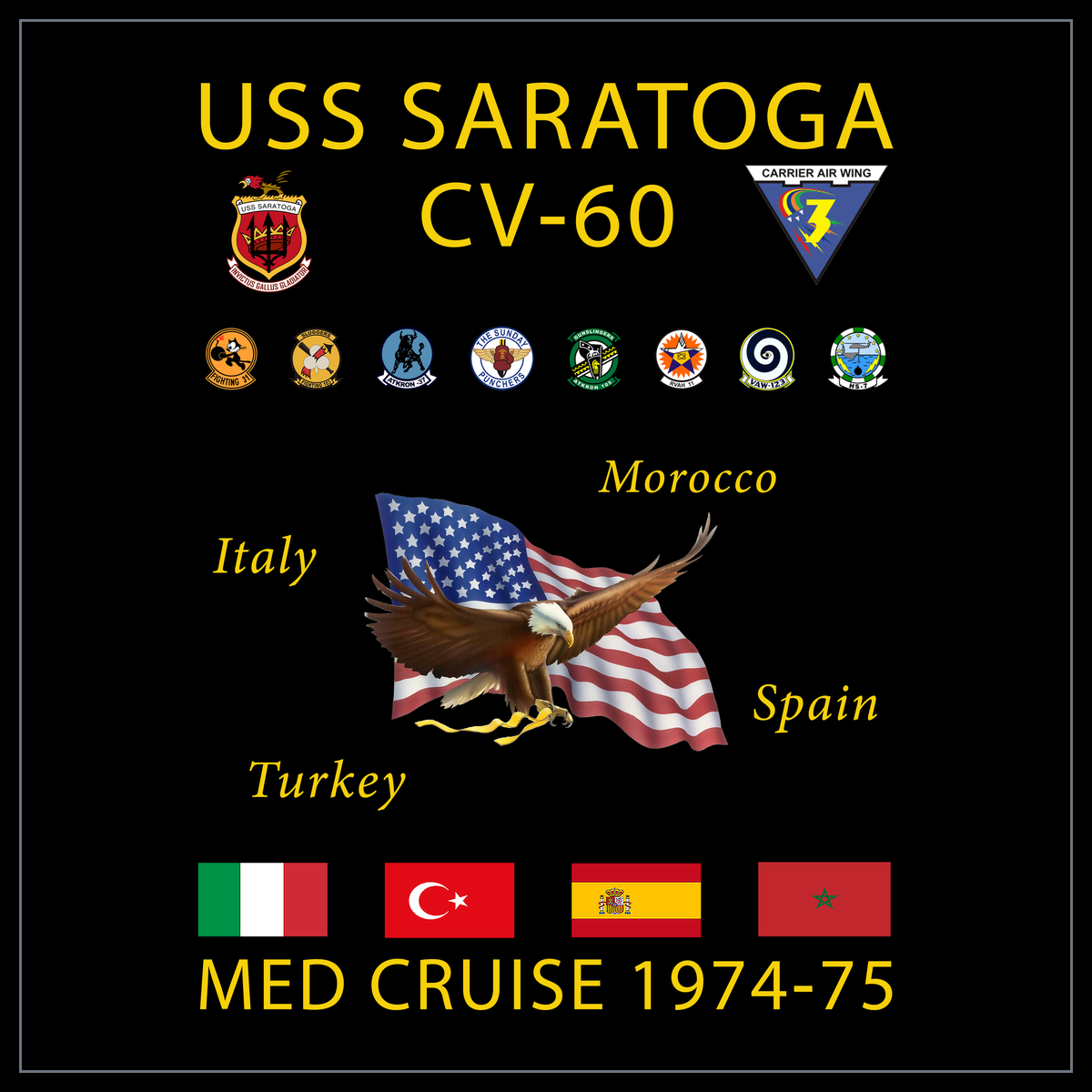USS Saratoga CVA-60 1974-75 cruise design