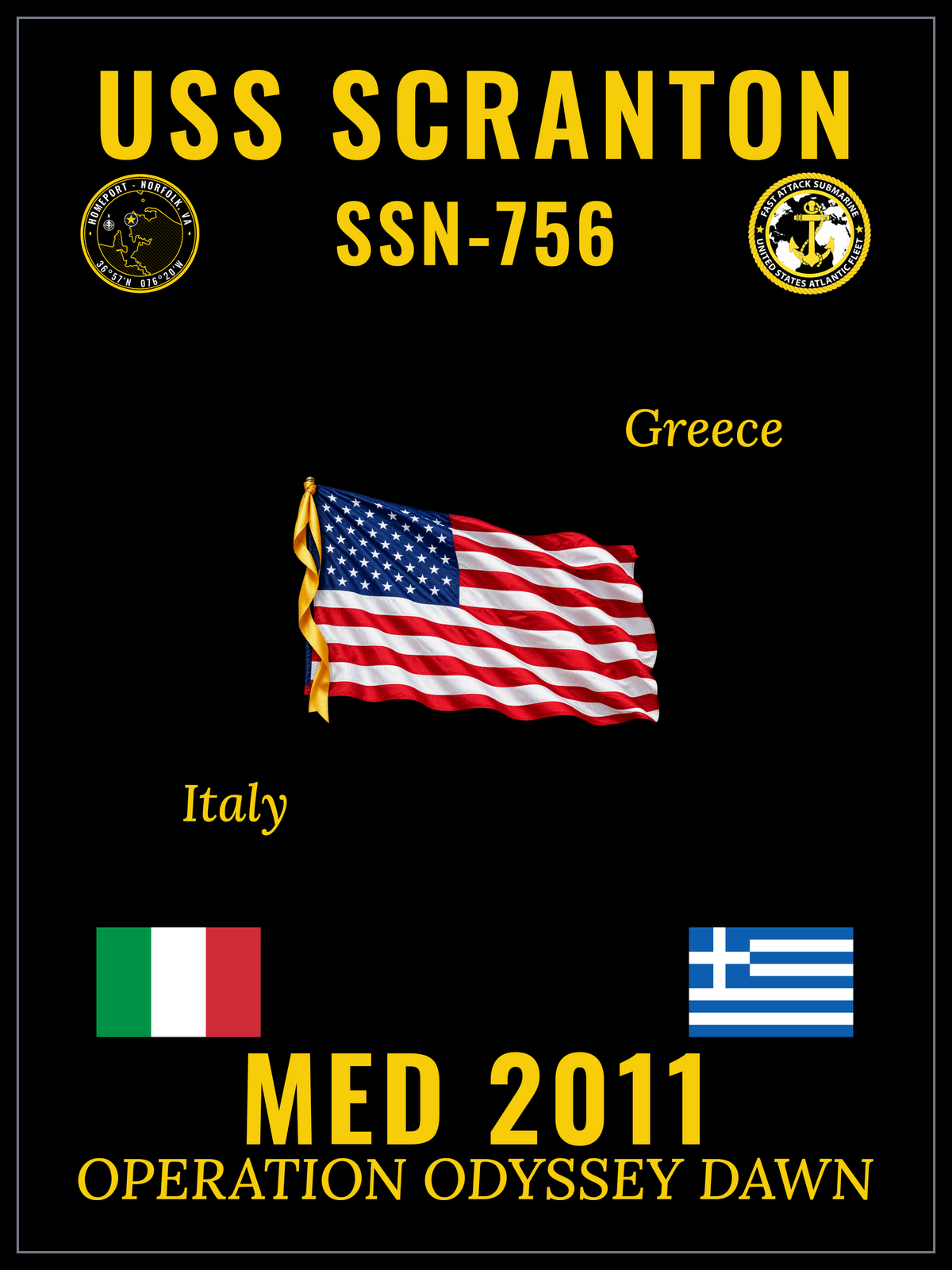 USS Scranton (SSN-756) 2011 cruise design