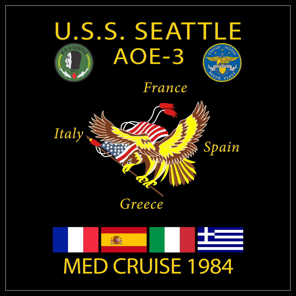 USS Seattle AOE-3 1984 cruise design