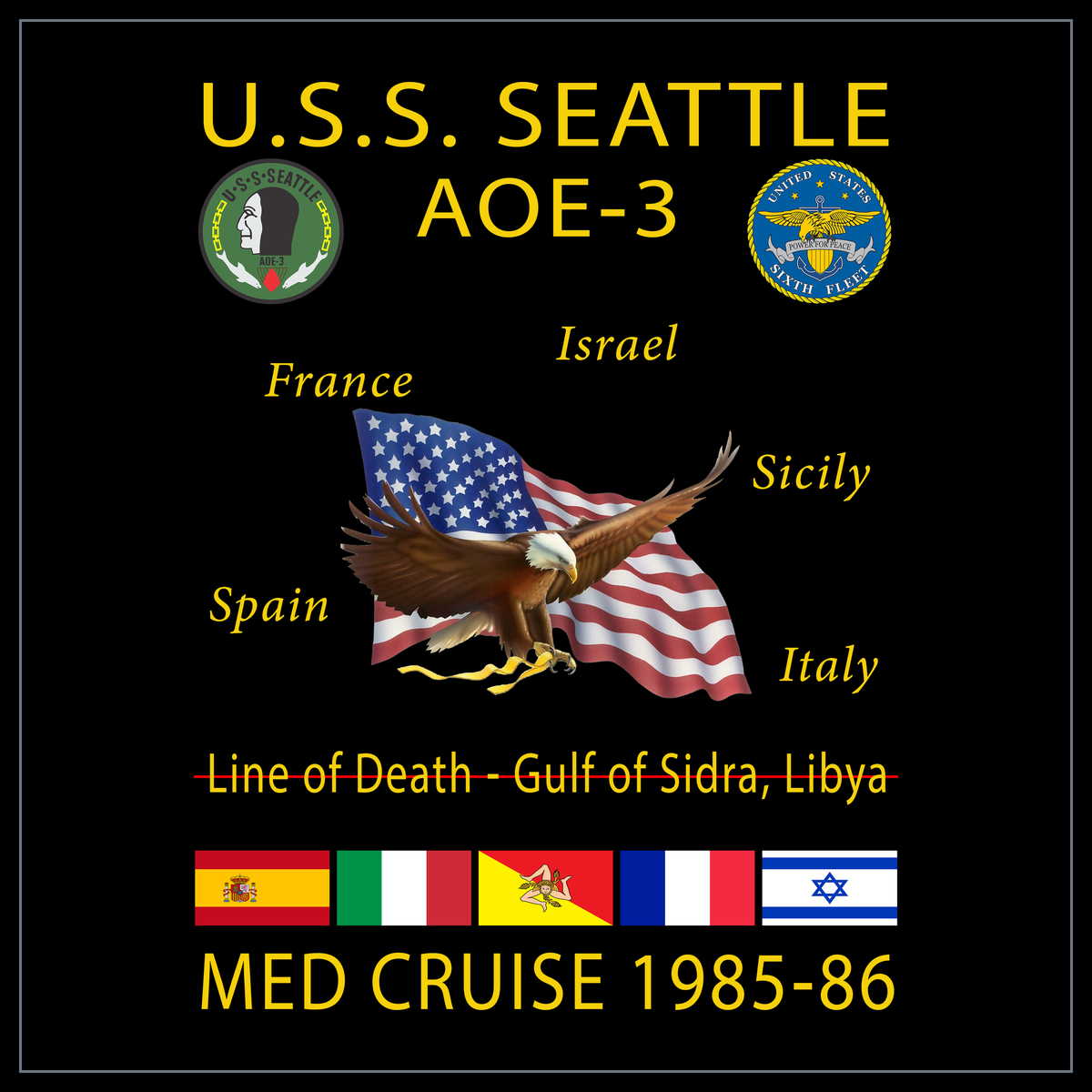 USS Seattle AOE-3 1985-86 cruise design