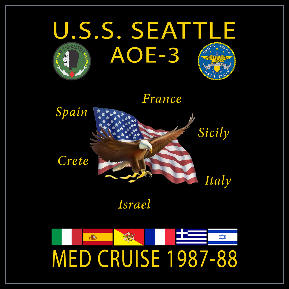 USS Seattle AOE-3 1987-88 cruise design