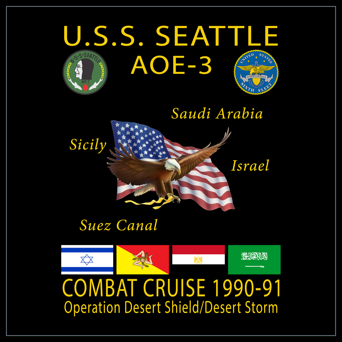 USS Seattle AOE-3 1990-91 cruise design
