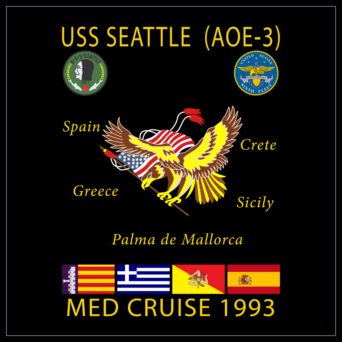 USS Seattle AOE-3 1993 cruise design