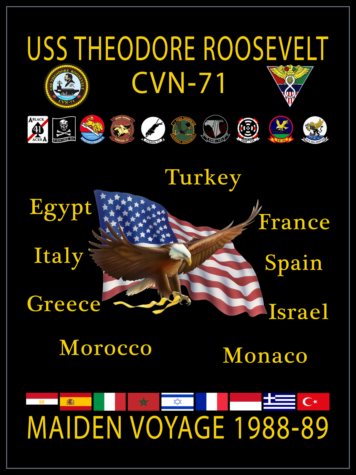 USS Theodore Roosevelt CVN-71 1988 cruise design