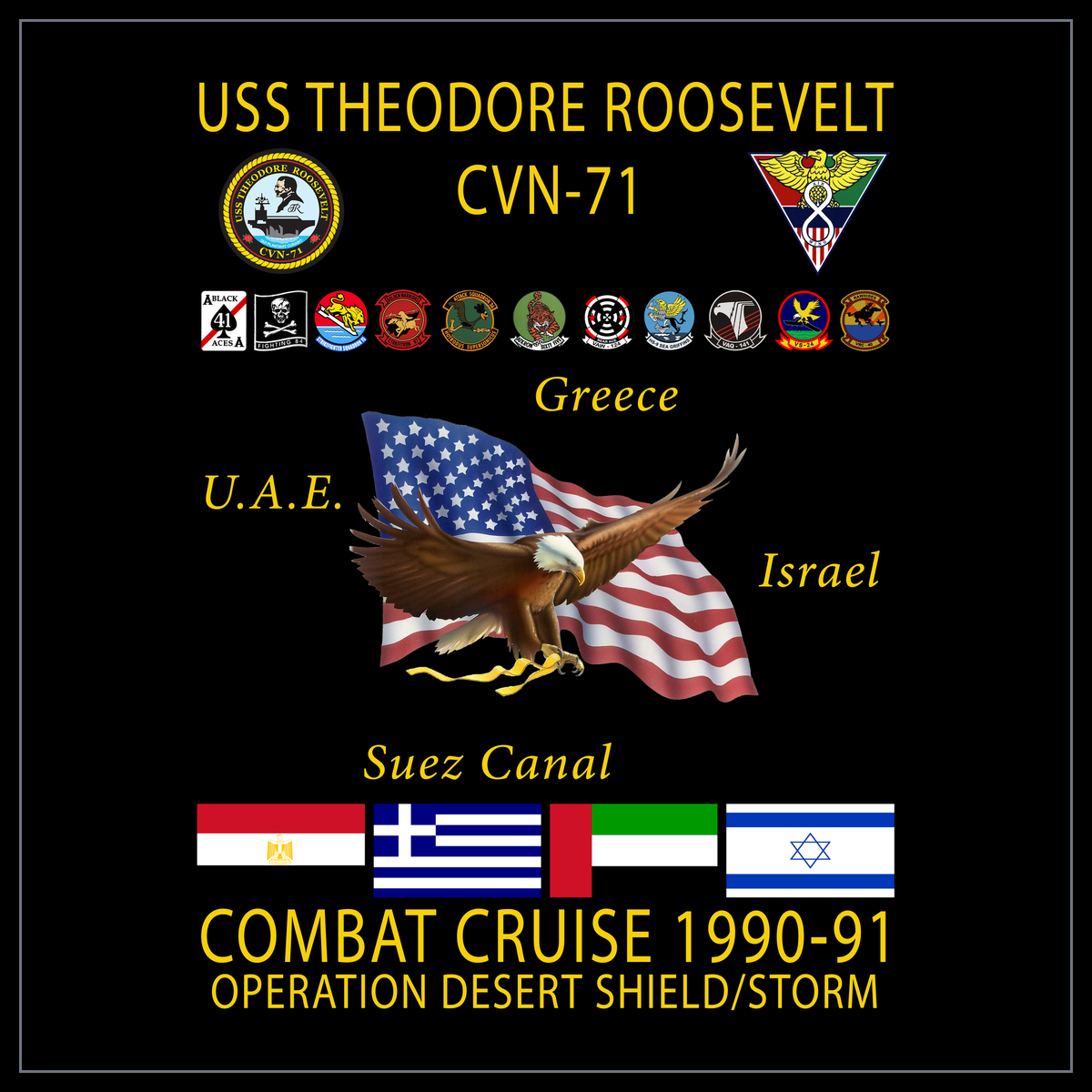 USS Theodore Roosevelt CVN-71 1990-91 cruise design