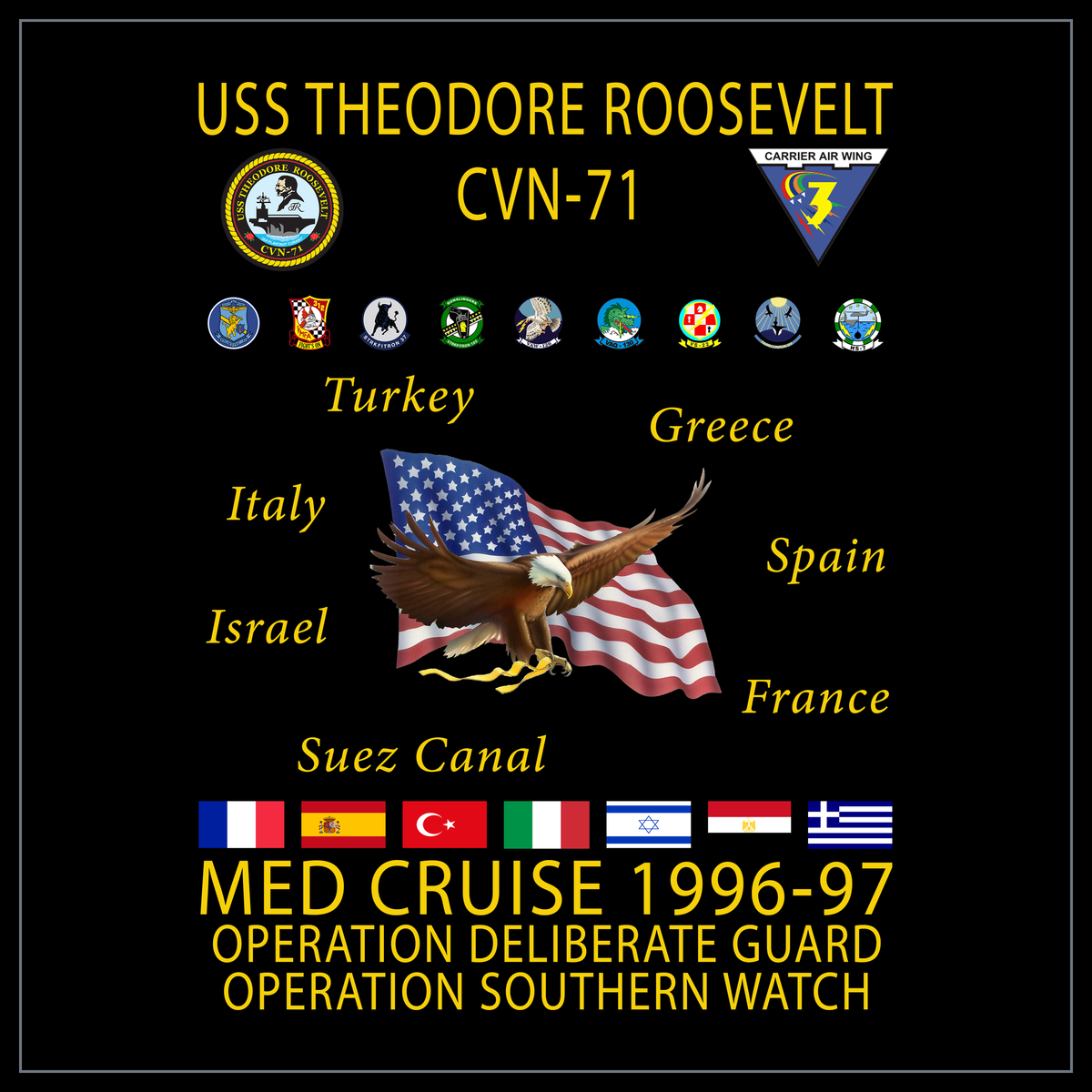 USS Theodore Roosevelt CVN-71 1996-97 cruise design