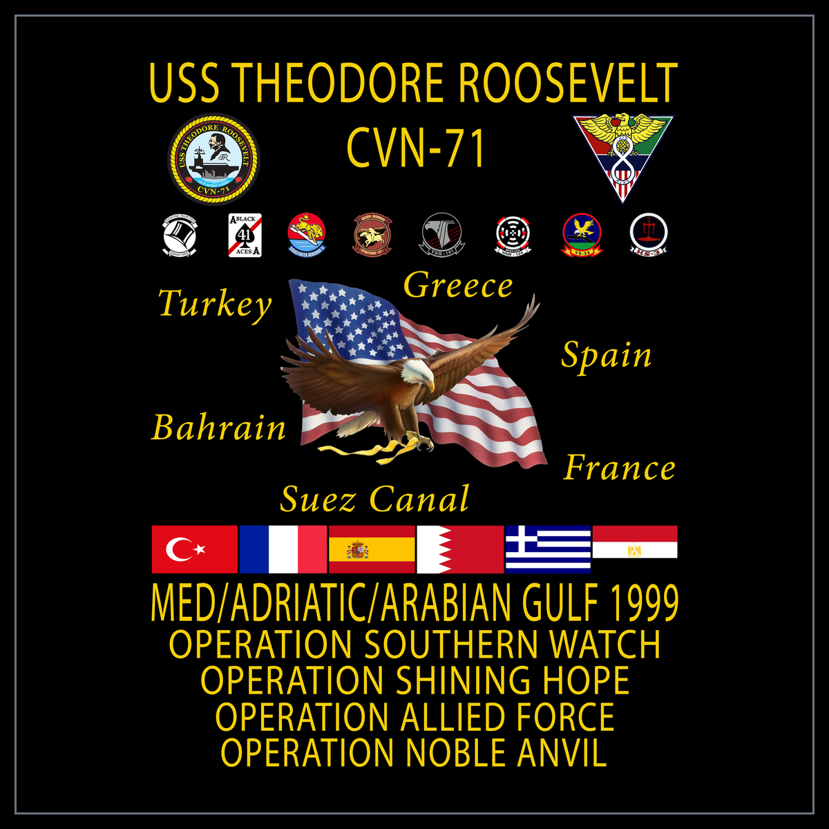 USS Theodore Roosevelt CVN-71 1999 cruise design