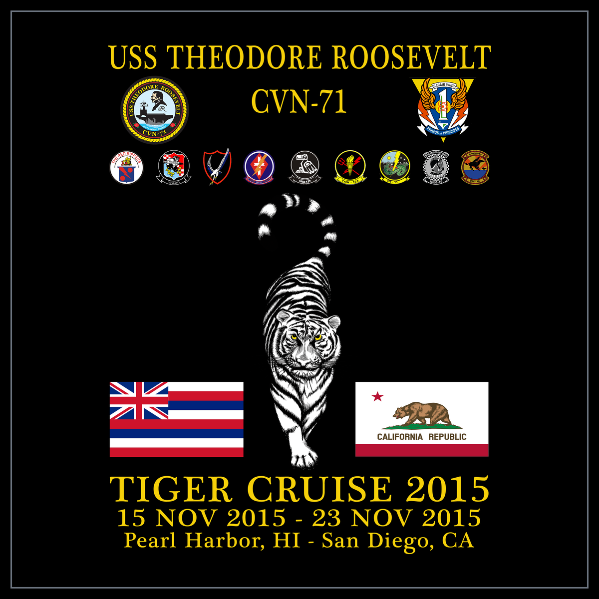 USS Theodore Roosevelt CVN-71 2015 Tiger Cruise design