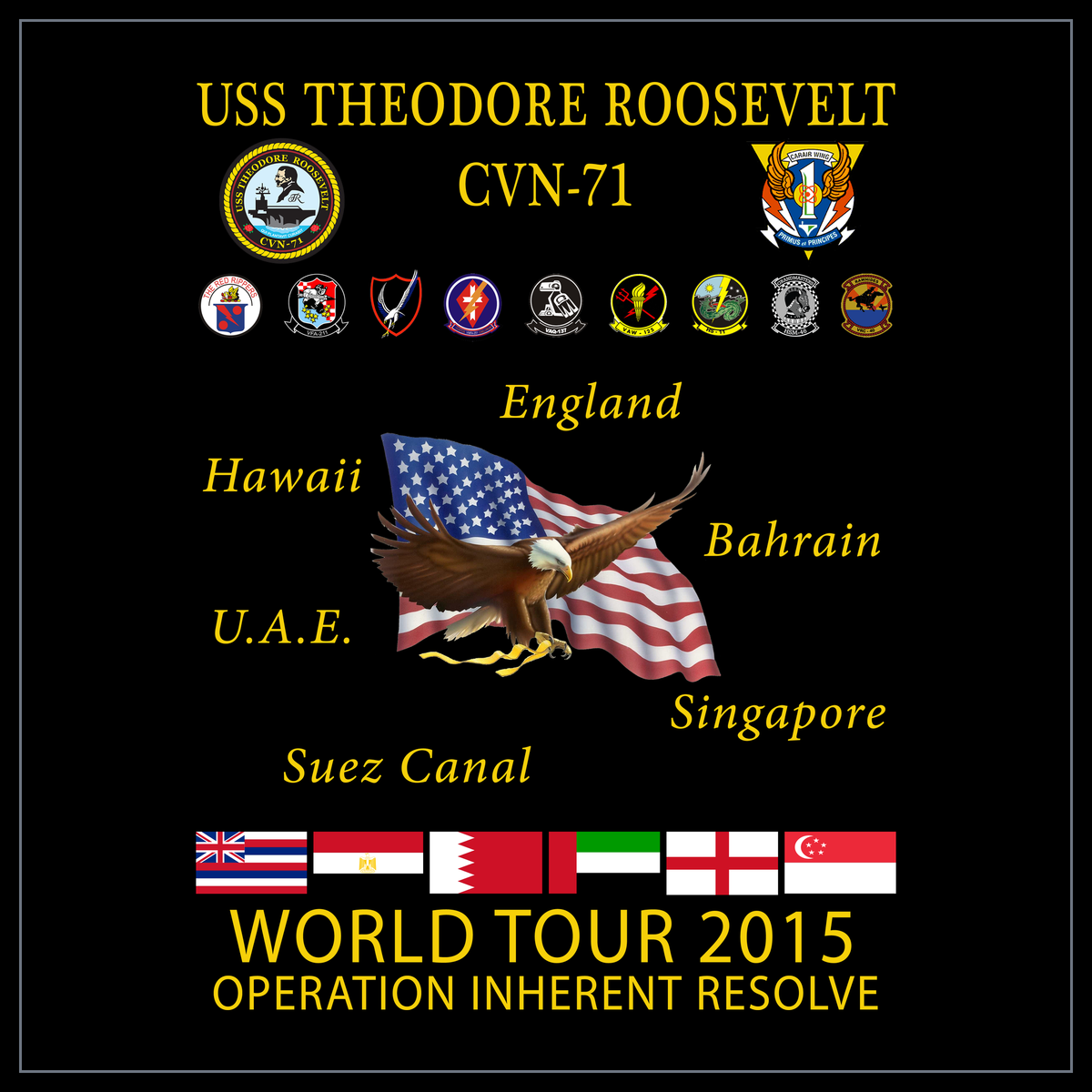 USS Theodore Roosevelt CVN-71 2015 cruise design