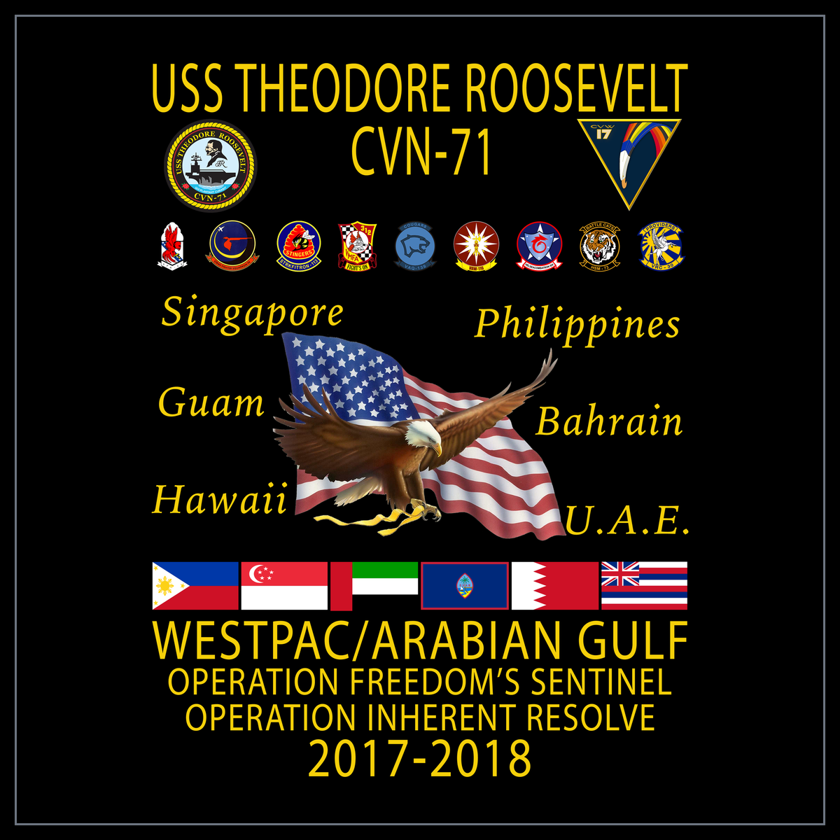 USS Theodore Roosevelt CVN-71 2017-18 cruise design