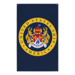 USS America (CV-66) Ship's Crest Flag – front view, white